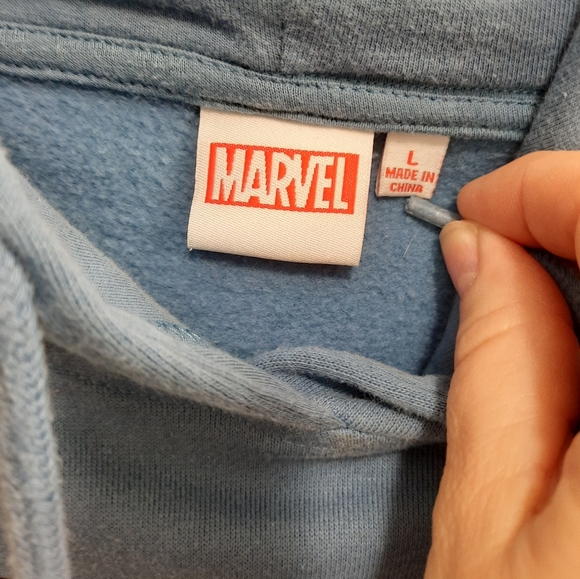 Marvel Characters Blue Hoodie, Size Large - Picture 3 of 6
